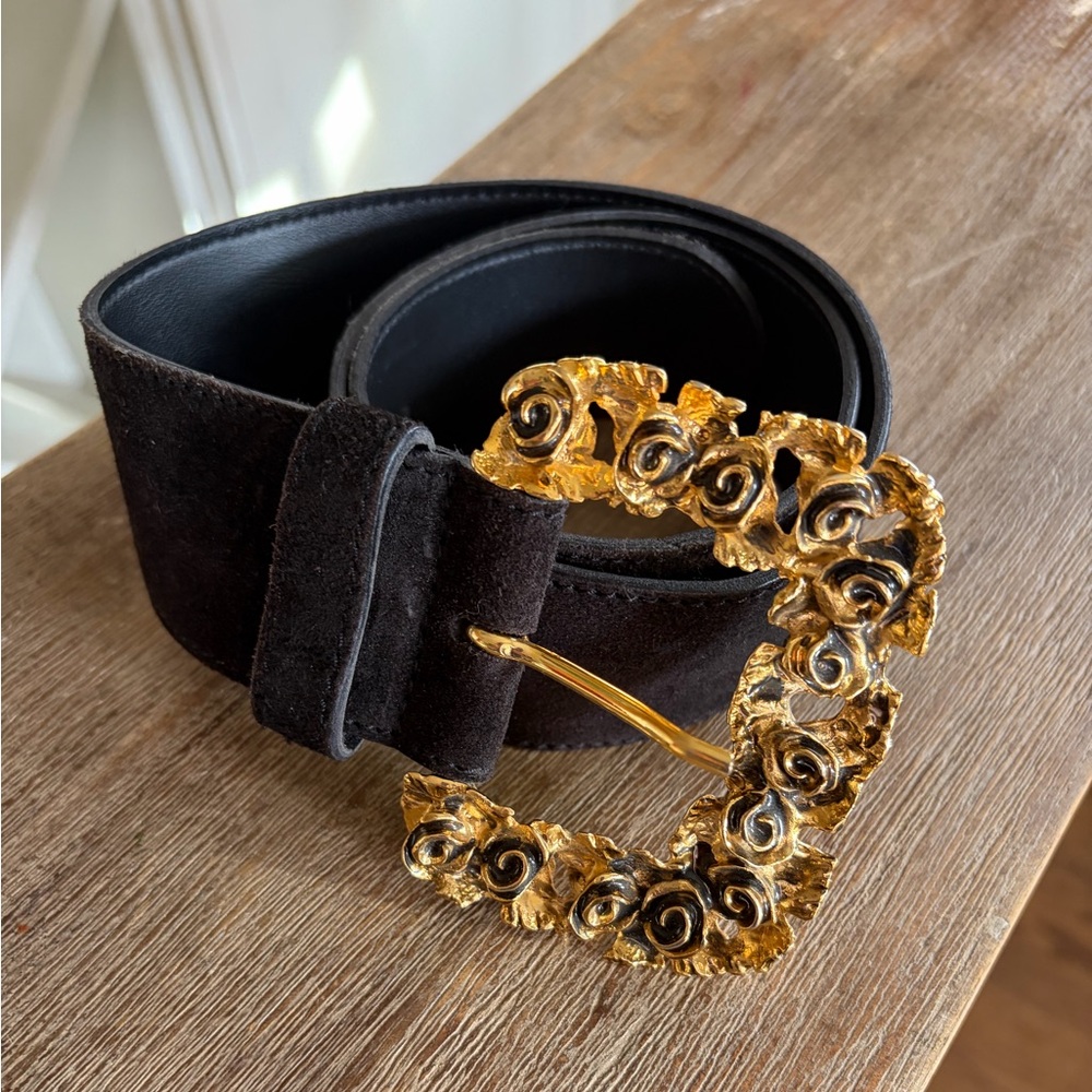 The Limited Black gold Suede Belt made in italy 🇮🇹